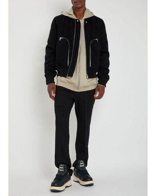 Rick Owens Black Bauhaus Flight Wool Bomber Jacket for men