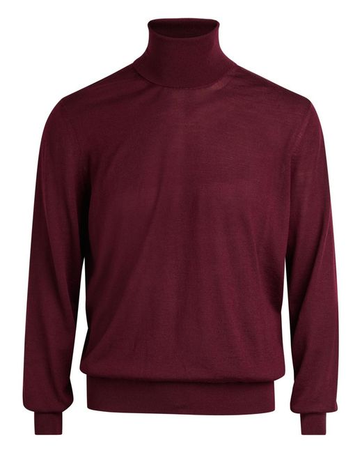 Saint Laurent Red Roll-Neck Wool Jumper for men