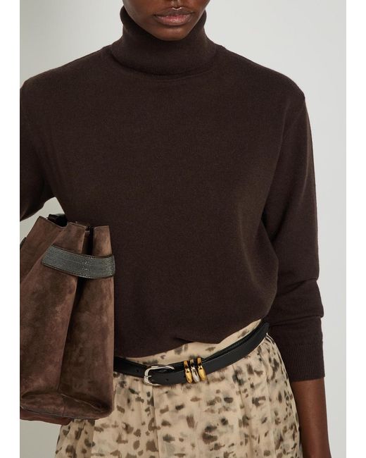 Brunello Cucinelli Brown Turtle-Neck Cashmere Jumper