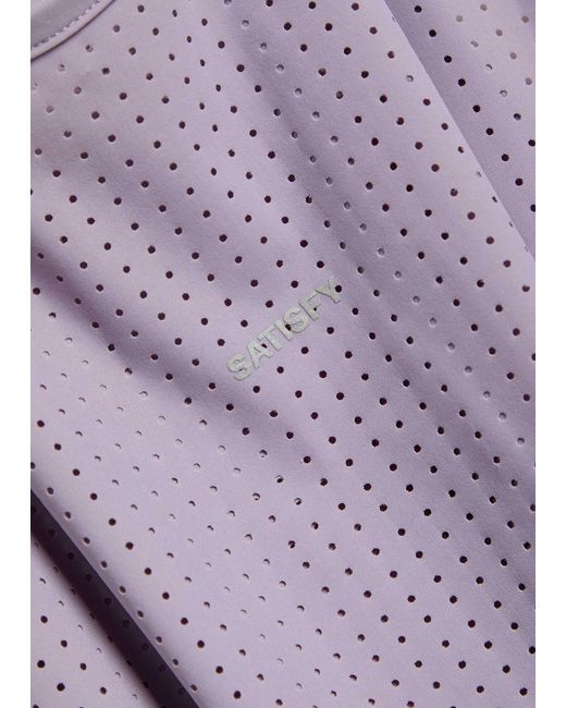 Satisfy Purple Space-O Singlet Stretch-Jersey Running Tank Top for men