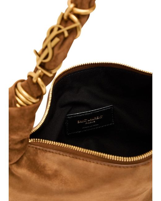 Saint Laurent Brown Suede Hobo Bag