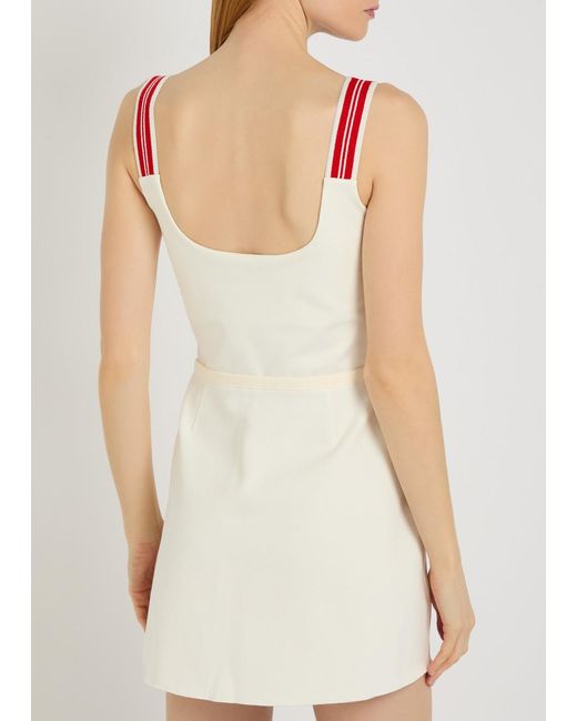 Spense White Court Piqué Ponte Mini Dress