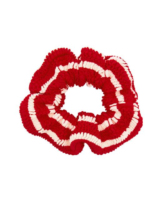 Hunza G Red Seersucker Scrunchie