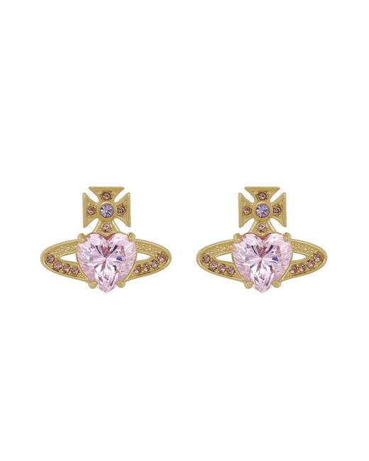 Vivienne Westwood Pink Ariella Orb-Embellished Stud Earrings