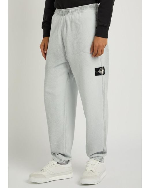 Stone Island Gray Reflective Cotton Sweatpants for men