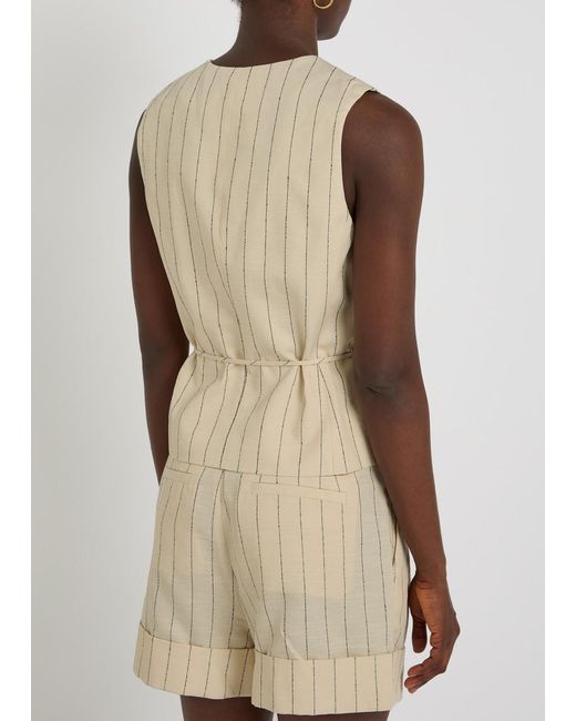 Rag & Bone Natural Paulette Pinstriped Woven Vest