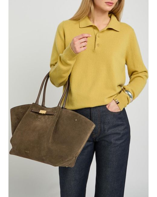 DeMellier London Brown The New York Grained Leather Tote Bag