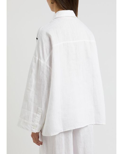 Faithfull The Brand White Rossa Printed Linen Shirt