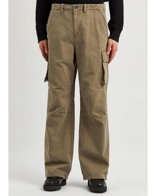 Our Legacy Natural Mount Herringbone Twill Cargo Trousers for men