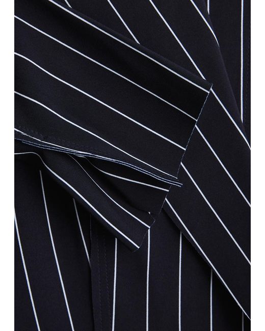 Norma Kamali Black Striped Stretch-Jersey Blazer