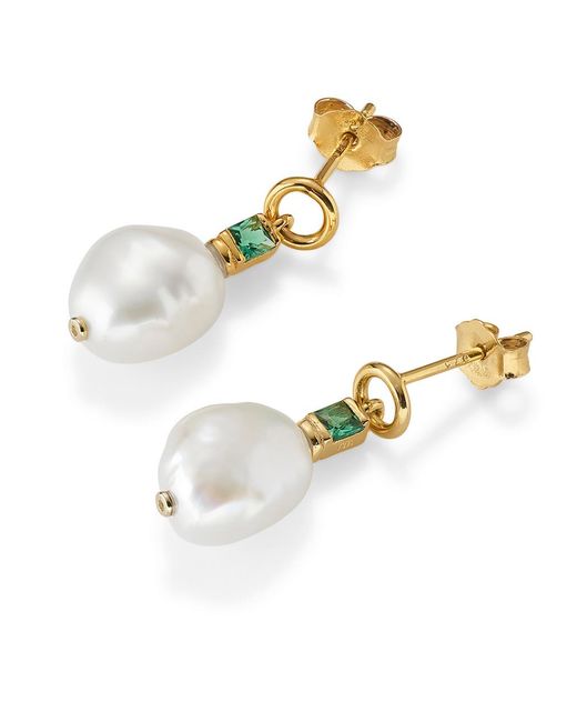 V By Laura Vann Metallic Fleur 18kt Gold Vermeil Drop Earrings
