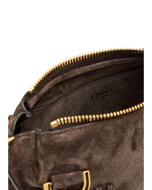 Chloé Brown Marcie Small Suede Shoulder Bag