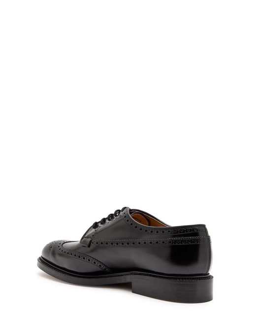 Church's Black Grafton Perforated Glossed Leather Derby Shoes for men
