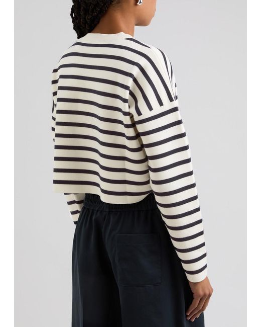 Loewe White Anagram Striped Wool-Blend Jumper