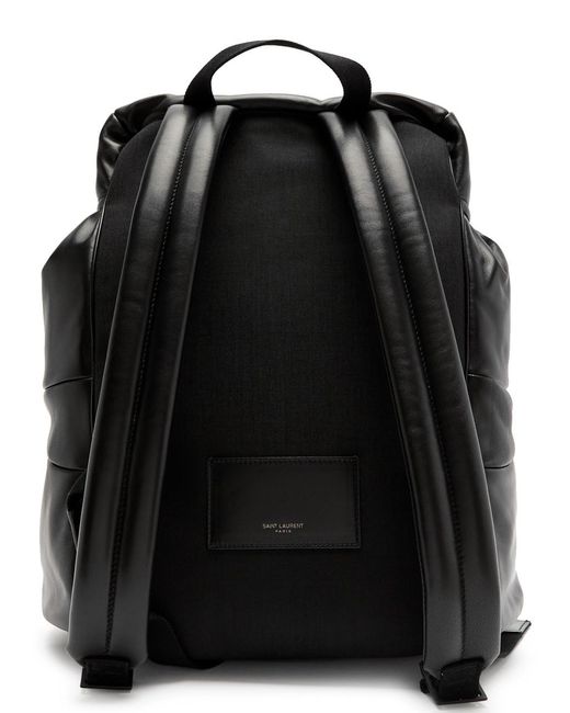 Saint Laurent Black Logo Leather Backpack for men