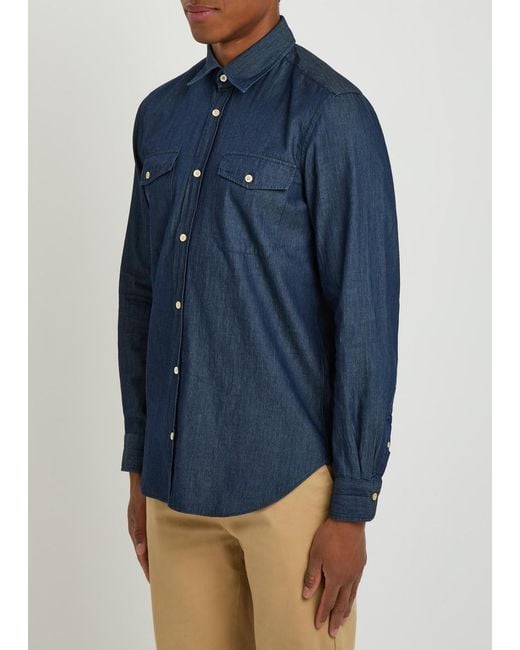 Boglioli Blue Cotton Shirt for men