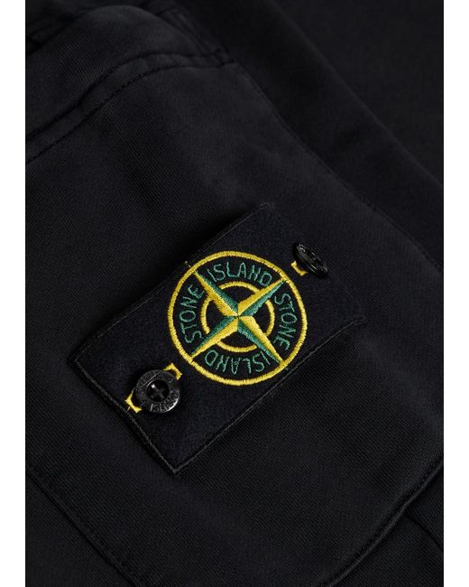 Stone Island Blue Logo Cotton Sweatpants for men