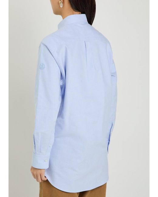 Moncler Blue Logo-Appliquéd Cotton Shirt