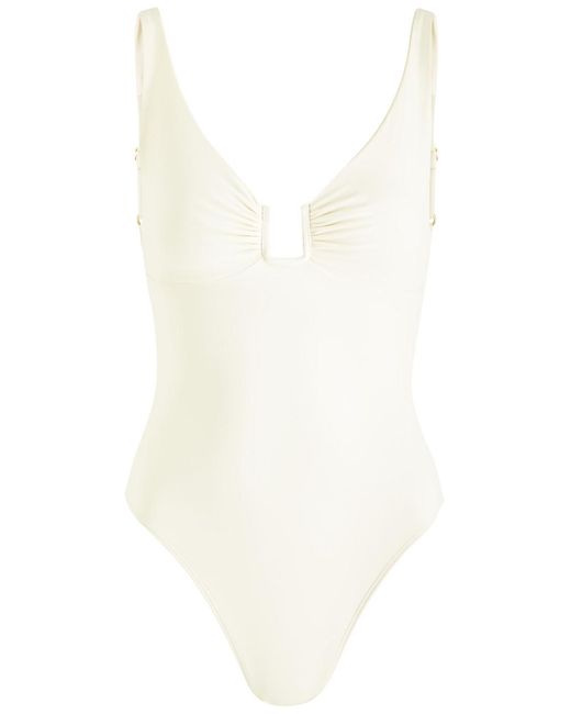 Away That Day White Monaco Cut-Out Swimsuit