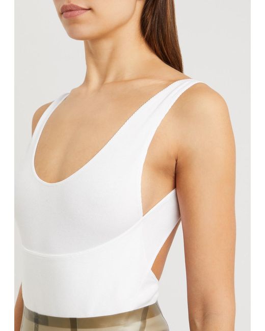 Alaïa White Open-Back Cotton Bodysuit