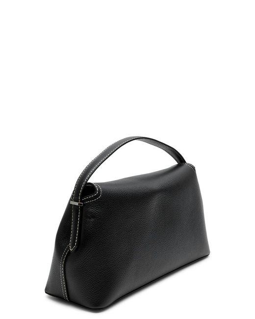 Totême  Black Totême T-lock Leather Top Handle Bag