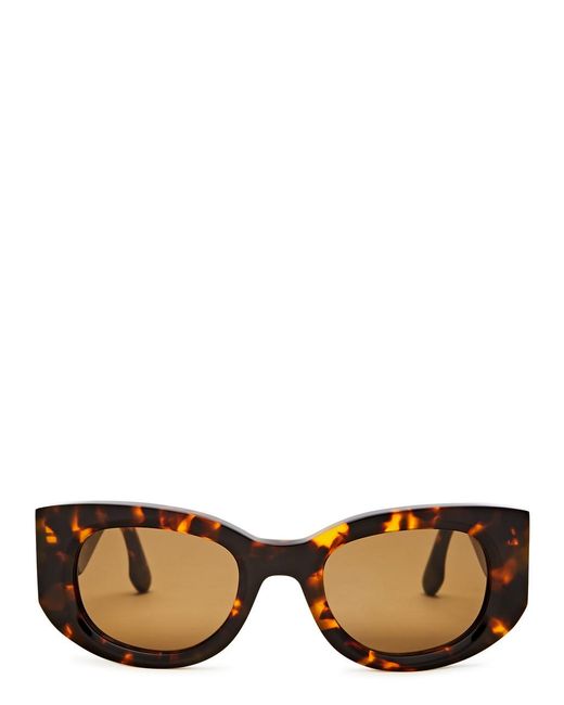Victoria Beckham Brown Oval-frame Sunglasses