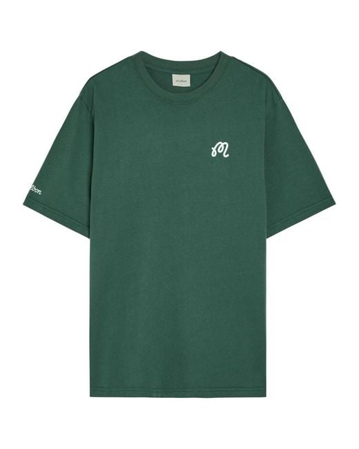 Malbon Green Bermuda Logo-Print Cotton T-Shirt for men
