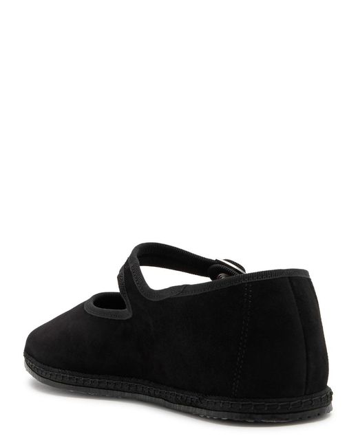 Vibi Venezia Black Suede Mary Jane Flats