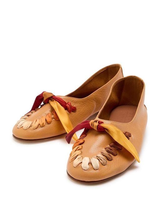 Hereu Brown Juliol Foulard Leather Loafers