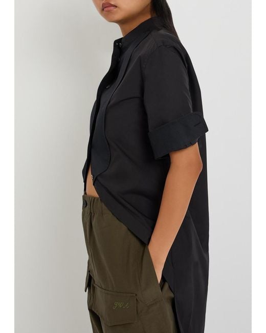J.W. Anderson Black Bib Cotton-Poplin Shirt