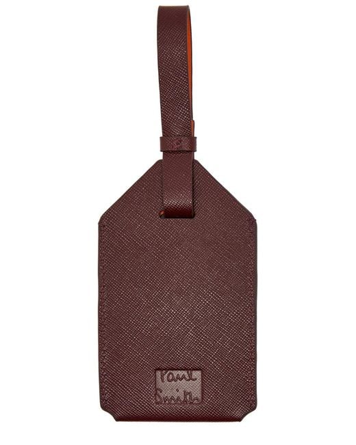 Paul Smith Purple Logo Saffiano Leather Luggage Tag for men