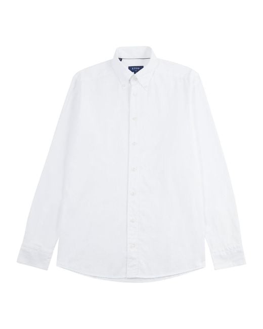 Eton of Sweden White Piqué Cotton Oxford Shirt for men