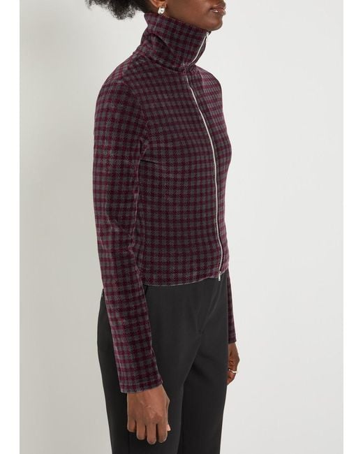 Our Legacy Red Slim Checked Cotton-Blend Top