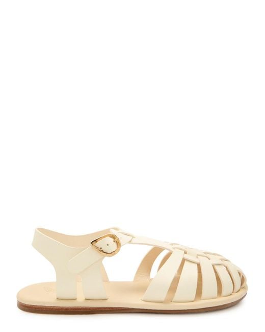 Ancient Greek Sandals Natural Karina Woven Leather Sandals