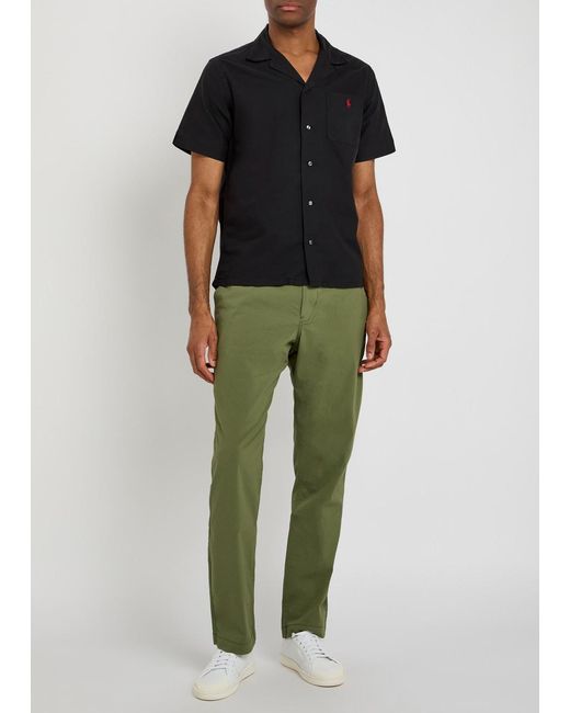 Polo Ralph Lauren Black Logo-Embroidered Cotton Shirt for men