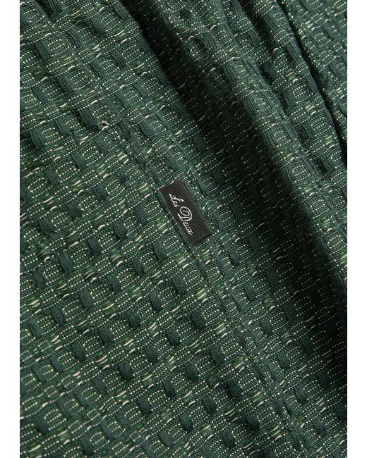 Les Deux Green Checked Seersucker Shorts for men