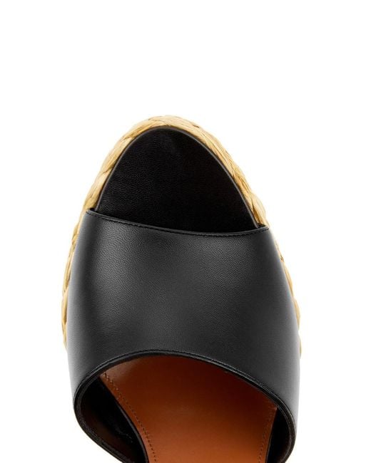 Saint Laurent Metallic Paloma 95 Leather Espadrille Wedge Sandals