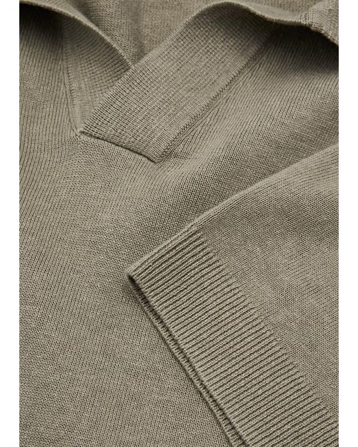 Norse Projects Gray Leif Linen-Blend Polo Shirt for men
