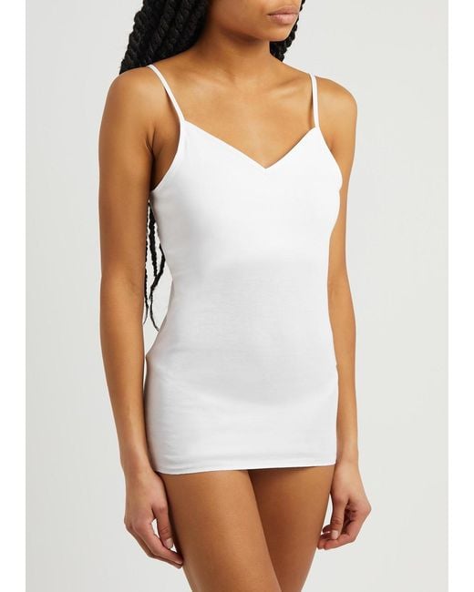 Hanro White Seamless Padded Cotton Top