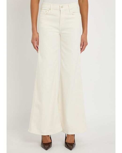Mother White The Twister Skimp Wide-Leg Jeans
