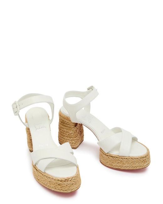 Christian Louboutin White Calakala 85 Nappa Espadrille Sandals