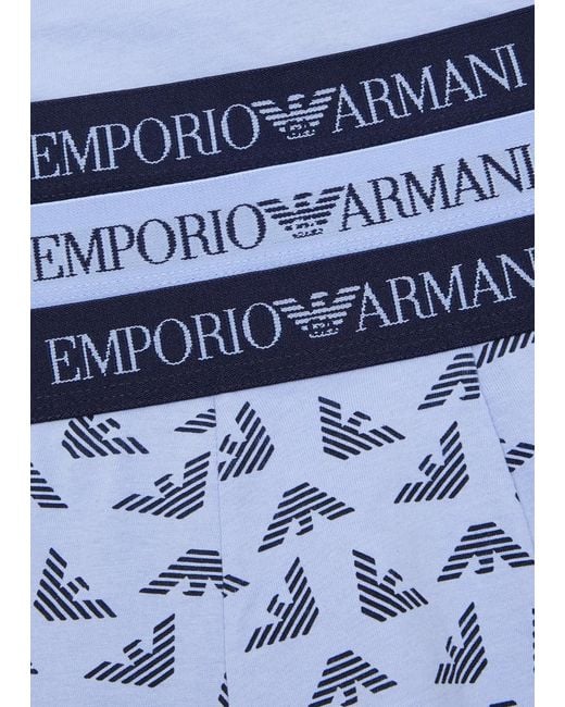 Armani Blue Cotton Trunks for men