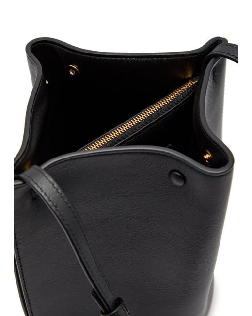 Givenchy Black Nano Floral Bag-Charm Leather Bucket Bag