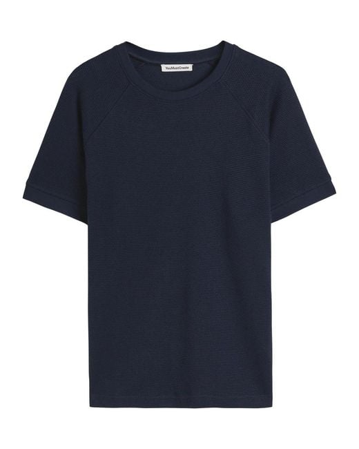 YMC Blue Marquee Waffle-Knit Cotton-Blend T-Shirt for men