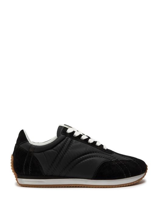 Totême Black Panelled Nylon And Suede Sneakers