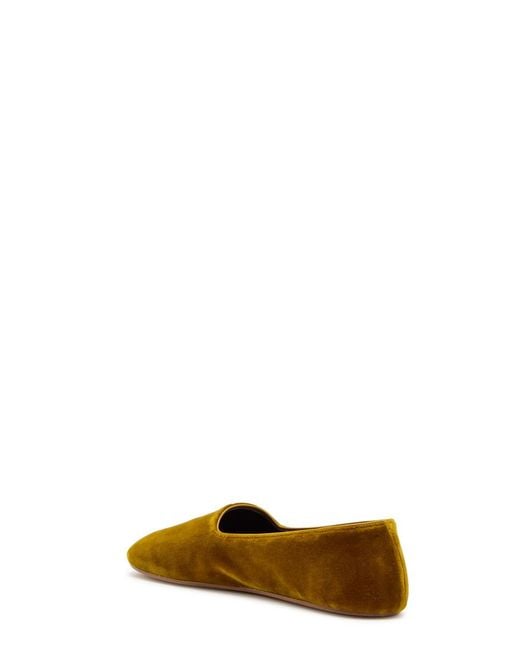 The Row Brown Ponti Velvet Slipper Flats