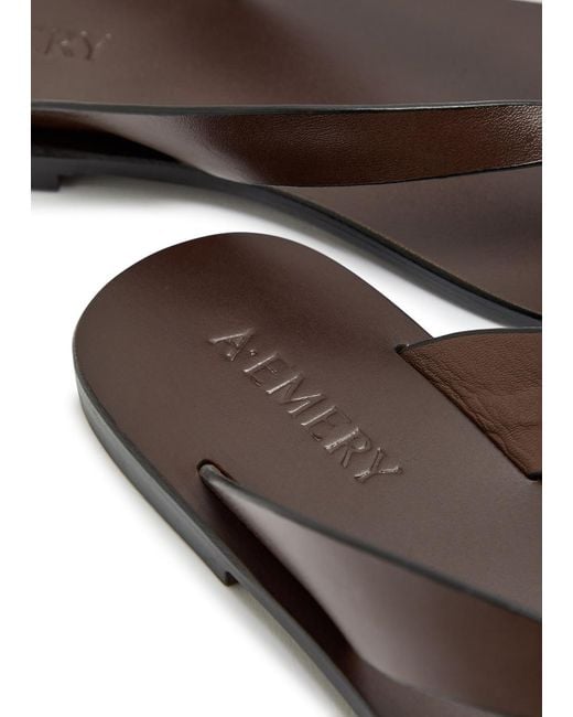 A.Emery Brown Kinto Leather Flip Flops
