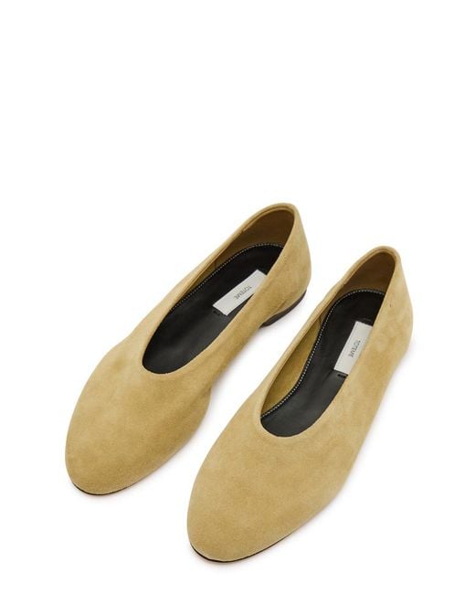 Totême Natural Slip Suede Ballerina Flats