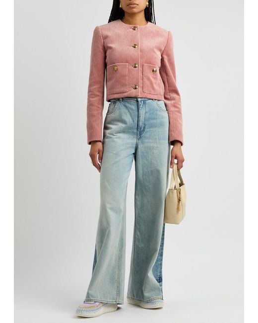Chloé White Nama Panelled Knitted Sneakers