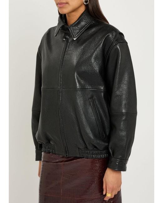 Nour Hammour Black Doran Leather Jacket